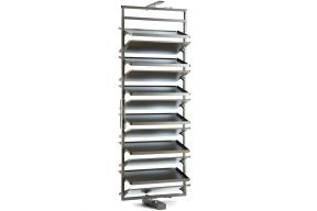 Unihopper 360* вращающаяся 12-ти уровневая стойка для обуви, в базу 800мм, Mocca 700*340*(1920-2250) (2 упак - рама + напр. с полками)